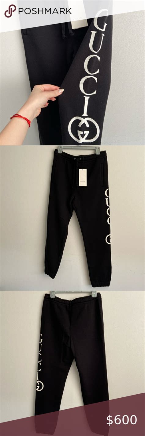 gucci sweatpants black and white|Gucci sweatpants men black.